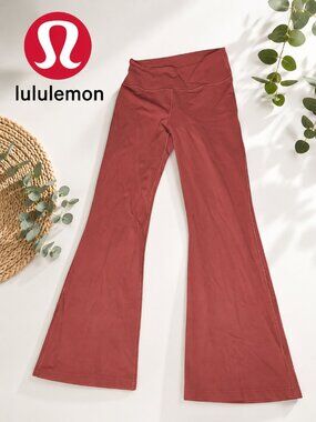 Lululemon Groove Super High Rise Flared Yoga Pants Size 12 Pink